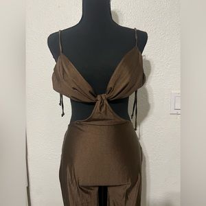 Brown nylon romper